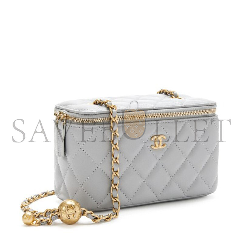 CHANEL PEARL CRUSH VANITY WITH CHAIN QUILTED LAMBSKIN AP2303 (17*9.8*8cm)